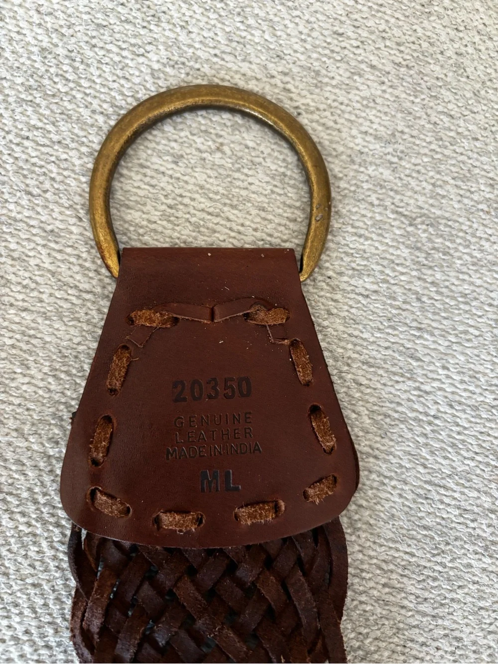 Brown Woven Leather unisex  Belt